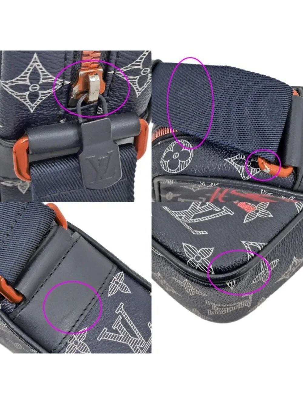 Louis Vuitton Danuve PM Monogram Shoulder Bag Navy